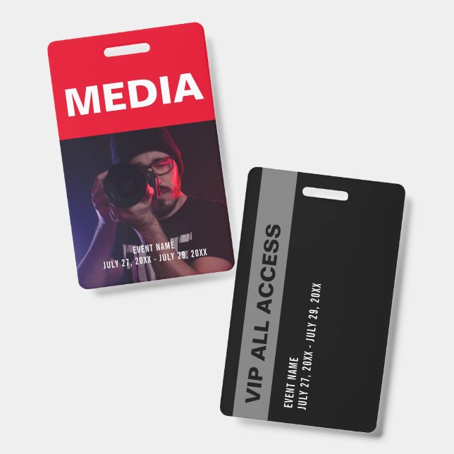 Media All Access Pass Event ID Badge | Zazzle