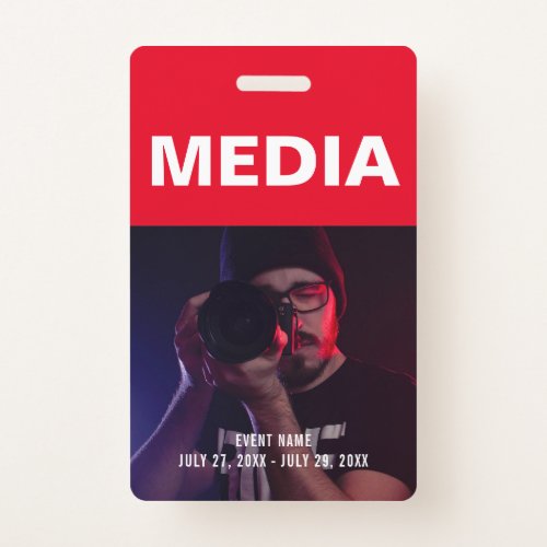 Media All Access Pass Event ID Badge