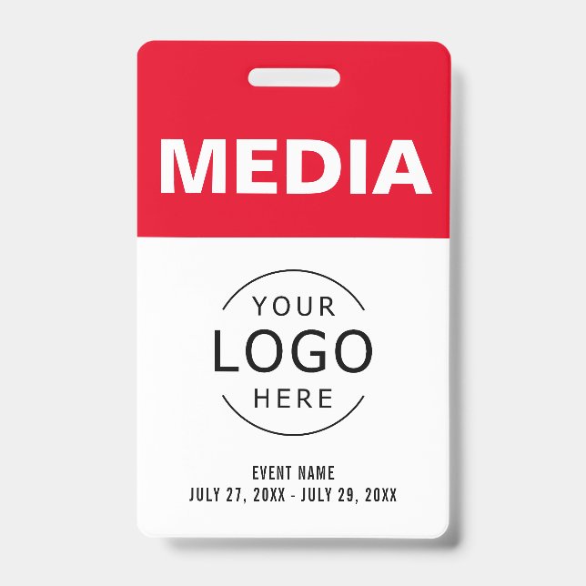 Media All Access Pass Your Own Logo Event ID Badge (Front)