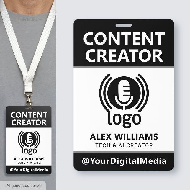 Media ID Pass Logo Content Creator Black Security Badge (Creator Uploaded)