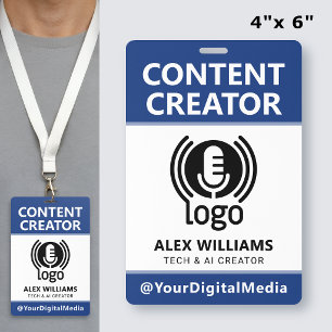 Media ID Pass Logo Content Creator Navy Security Badge