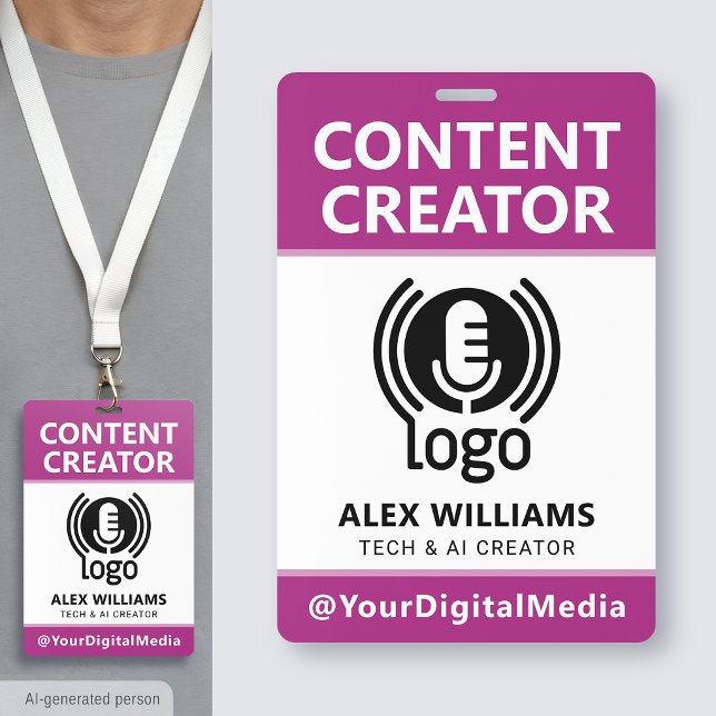 Media ID Pass Logo Content Creator Pink Security Badge (Creator Uploaded)