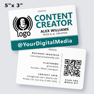 Media ID Pass Logo Tag Teal Security Badge