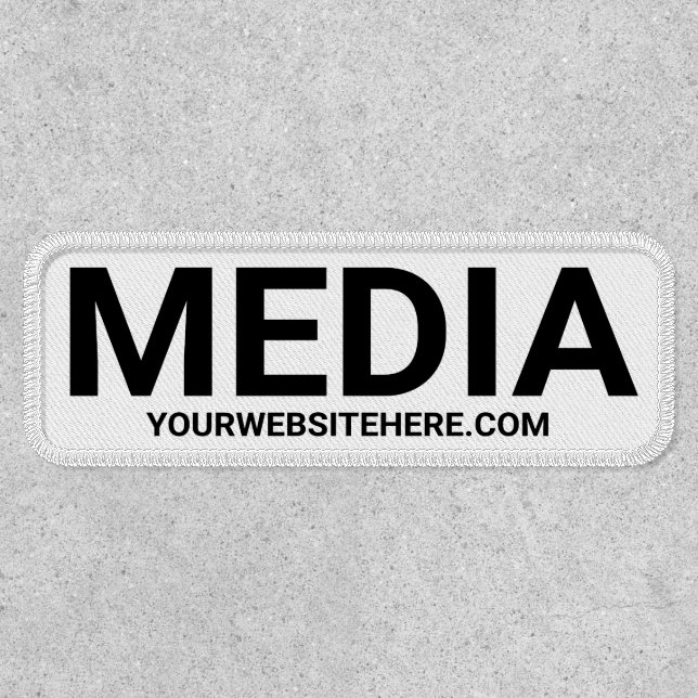 Media Or Press Black On White Cool Custom Velcro Patch (Front)