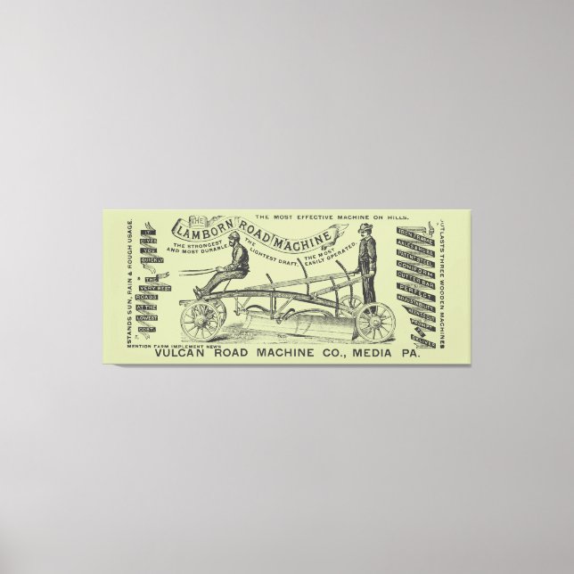 MEDIA PENNSYLVANIA OPERATING ENGINEER 1889 MACHINE CANVAS PRINT (Front)