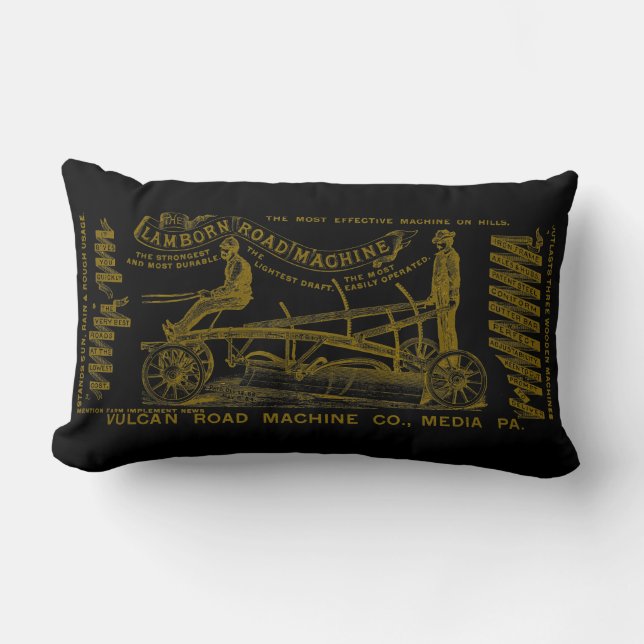 MEDIA PENNSYLVANIA OPERATING ENGINEER 1889 MACHINE LUMBAR PILLOW (Front)