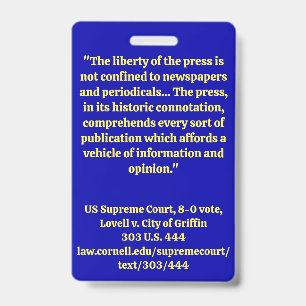Media, Press badge