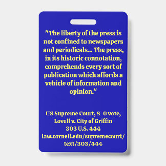 Media, Press badge