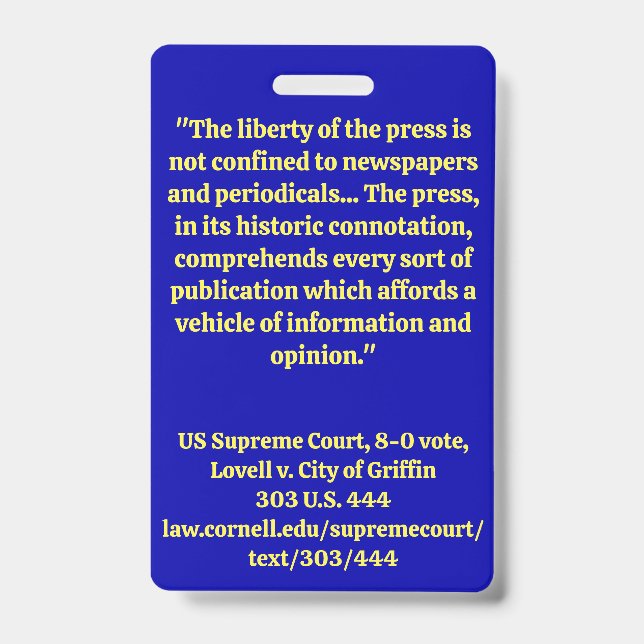 Media, Press badge (Back)