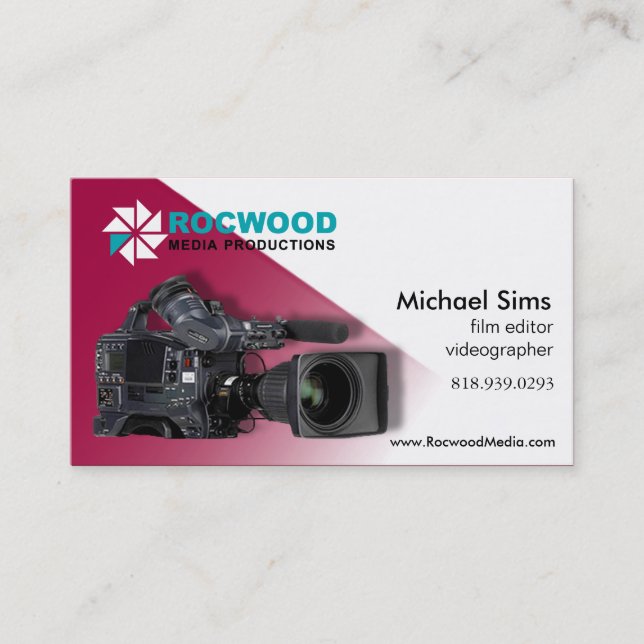 "Media Production" Consultant, Film Editor, Video Business Card (Front)