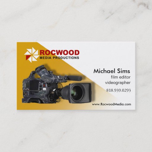 Customizable "Media Production" Consultant, Film Editor, Video Business Card Template