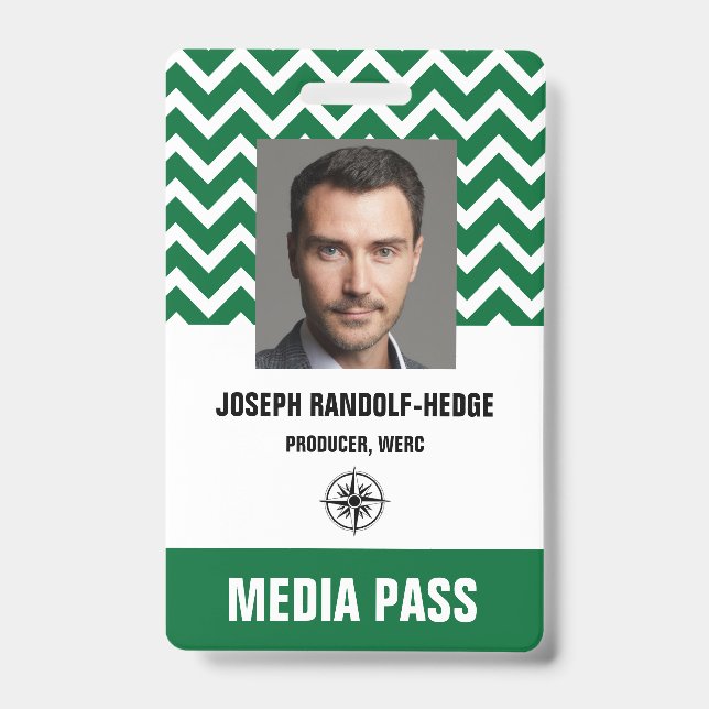 MEDIA SECURITY PASS - Photo I.D. Badge (Front)