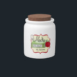 Media Specialist Candy Jar<br><div class="desc">A candy jar for the school media specialist featuring a design consisting of a library book, and apple, and a computer mouse. Personalize with your name.</div>