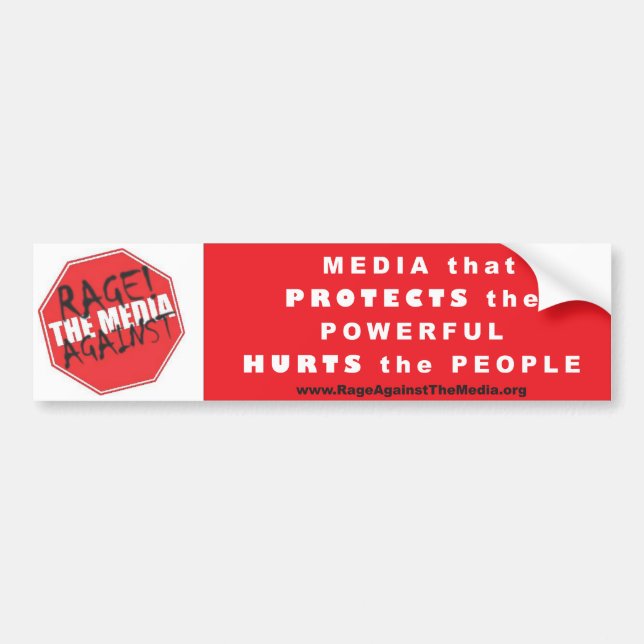 Media that Protects the Powerful bumper sticker--W Bumper Sticker (Front)