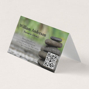 Mediation   Stacked Rocks   QR Code Business Card