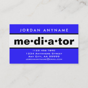 Mediator Bold Blue and White Business Card