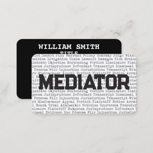 Mediator Legal Words Business Card