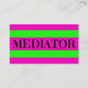 Mediator Neon Green and Hot Pink Business Card