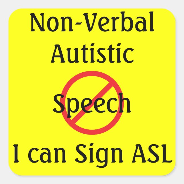 Medic Alert Line for Non Verbal Autistic Square Sticker (Front)