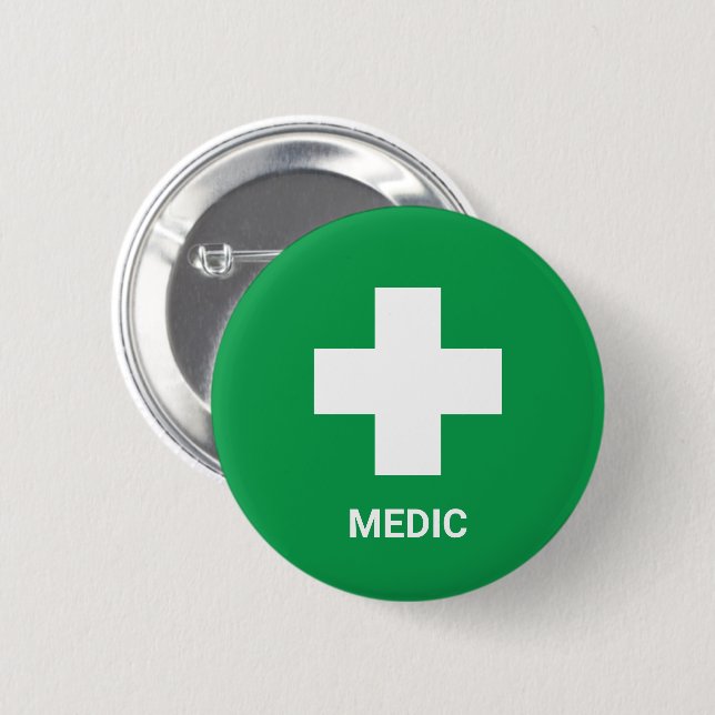 MEDIC & First Aid, Cross, Ambulance, Doctor  Button (Front & Back)