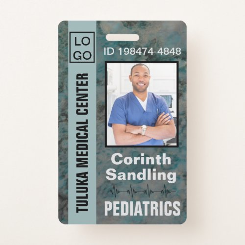 Medica Photo ID Painterly in Blues Badge