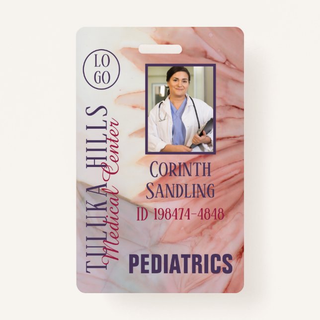 Medica Photo ID Pretty in Pink Inks Badge (Front)