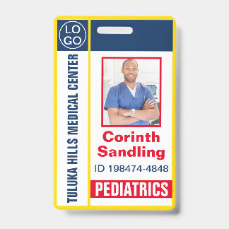 Medica Photo ID Red White and Blue Badge