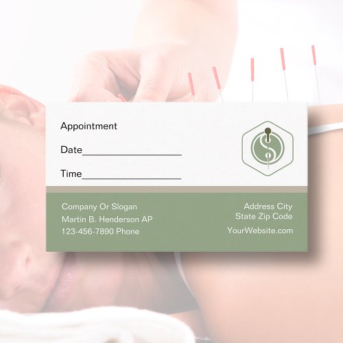 Medical Acupuncture Appointment Card Template
