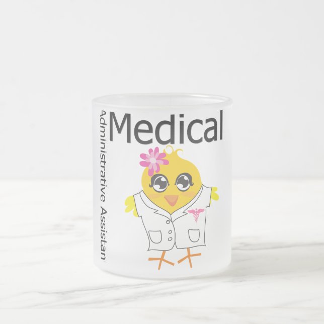 Medical Administrative Assistant Frosted Glass Coffee Mug (Center)