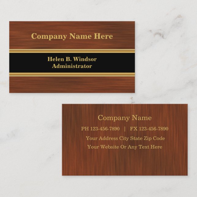 Medical Administrator Business Cards (Front/Back)