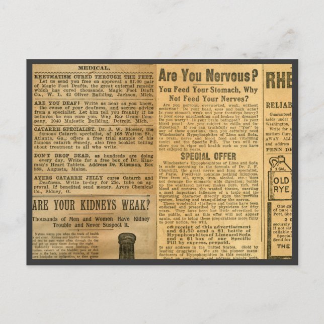 Medical Advertisements 1907 Postcard (Front)