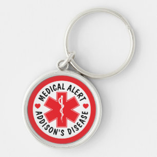 Medical Alert Addison's Disease - Custom Keychain