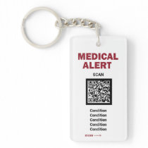 *~* Medical Alert AP38 QR ICE Acrylic Keychain