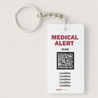 *~* Medical Alert AP38 QR ICE Acrylic Keychain