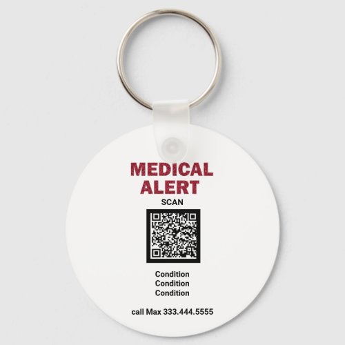  Medical Alert AP38 QR ICE Keychain