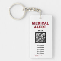 *~* Medical Alert AP38 QR  PHOTO ICE Keychain