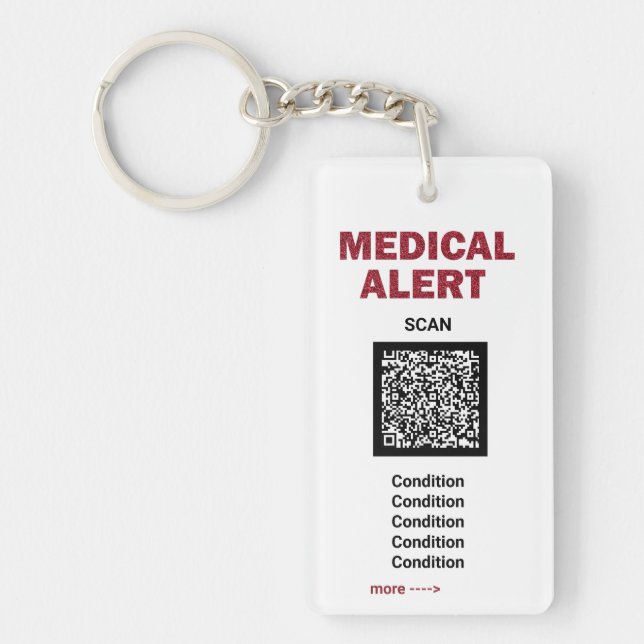 *~* Medical Alert AP38 QR  PHOTO ICE Keychain (Front)