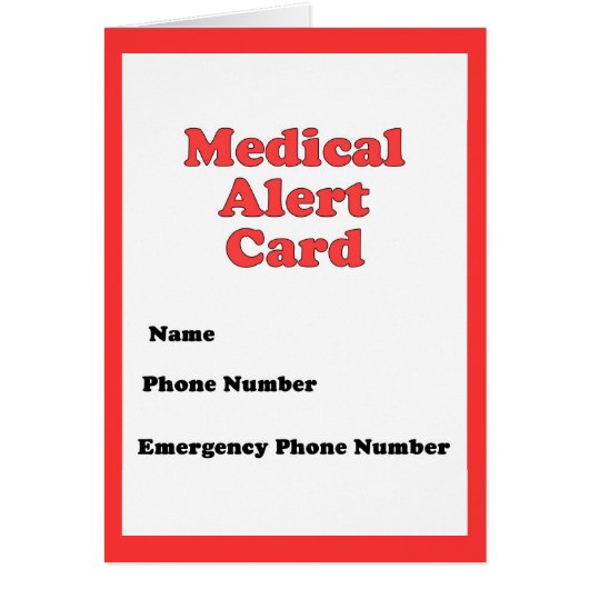 Medical Alert Card (Front)