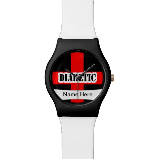 Medical Alert Diabetic  Emergency Wrist Watch (Close Up)