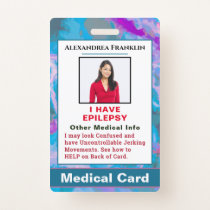 Medical Alert Emergency Contact Custom Card  Badge