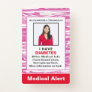 Medical Alert Emergency ID Card Photo Custom  Badge