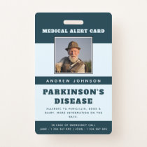 Medical Alert Emergency Info & ID Photo Adult Name Badge