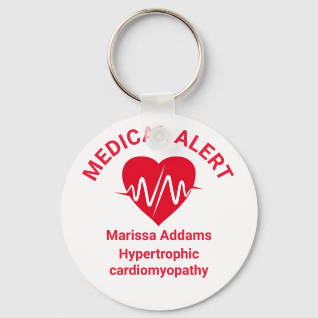 Medical Alert, Heart Patient Keychain (Front)
