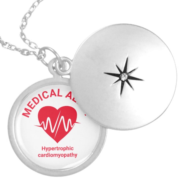 Medical Alert, Heart Patient Locket Necklace (Front)