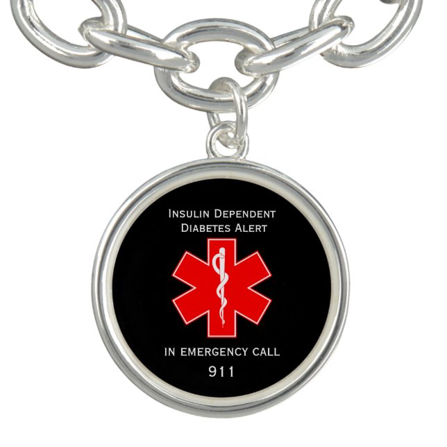 Medical Alert ID Insulin Dependent Diabetes Bracelet (Design)