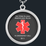 Medical Alert ID Medical Alert Bee Sting Allergy Silver Plated Necklace<br><div class="desc">Medical Alert ID. © Copyright HGIFY Stores Only. All Right Reserved. Add Your Own TEXT</div>
