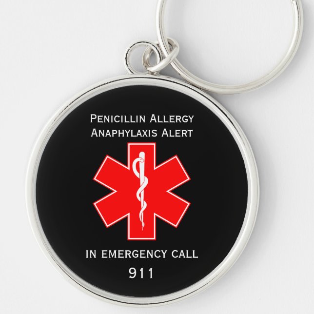 Medical Alert ID Medical Alert ID Penicillin Aller Keychain (Front)
