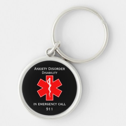 Medical Alert ID Medical Anxiety Disorder  Keychain