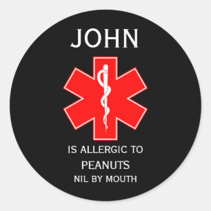 Medical Alert ID Medical Milk Allergy Classic Round Sticker