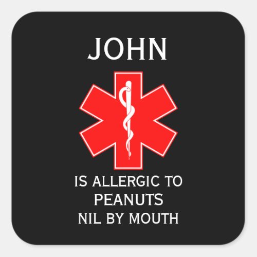 Medical Alert ID Medical Milk Allergy Square Sticker
